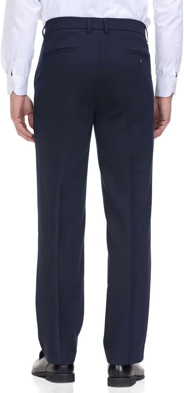 Pantalone elegante uomo vestibilità classica vita flessibile piatto davanti, comodo, capiente - Foto 29 di 42
