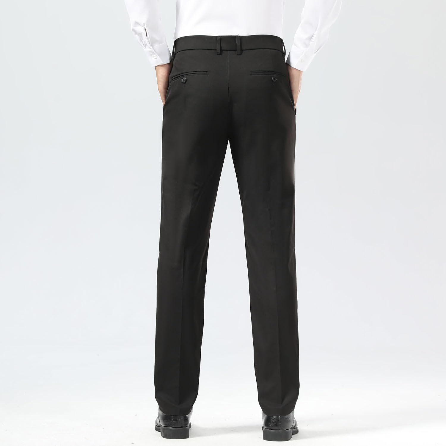 Slim Fit Stretch Khaki Anzughose für Herren, faltenfrei, flexibler Bund - Bild 27 von 50