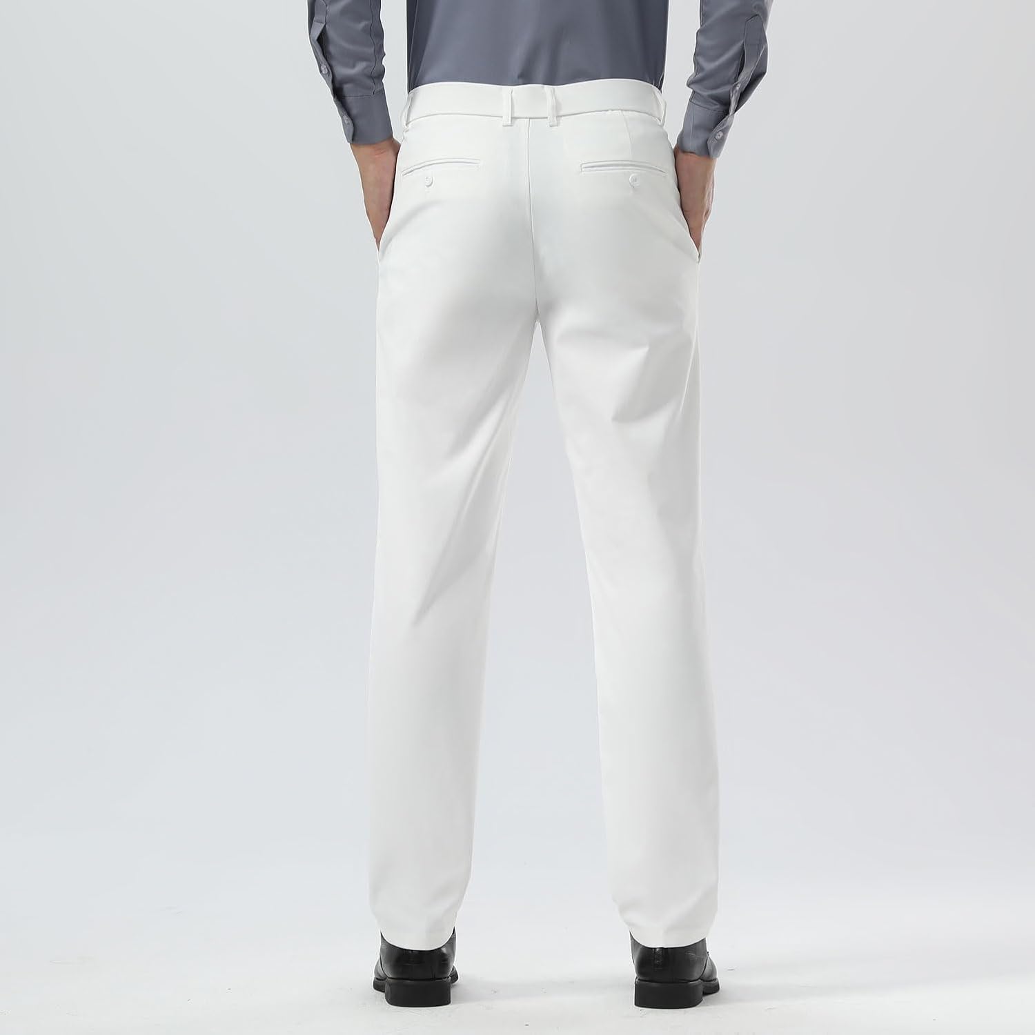 Slim Fit Stretch Khaki Anzughose für Herren, faltenfrei, flexibler Bund - Bild 41 von 50