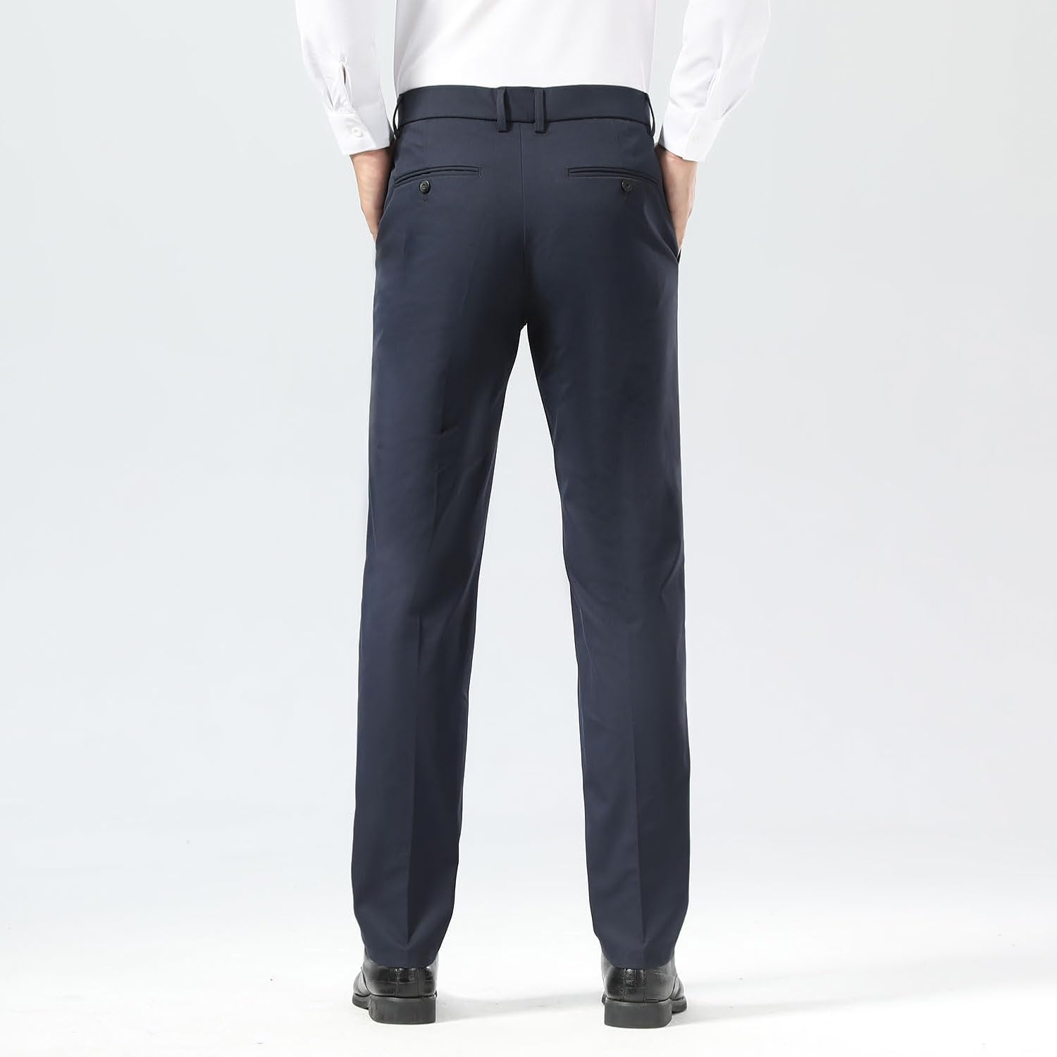 Slim Fit Stretch Khaki Anzughose für Herren, faltenfrei, flexibler Bund - Bild 45 von 50