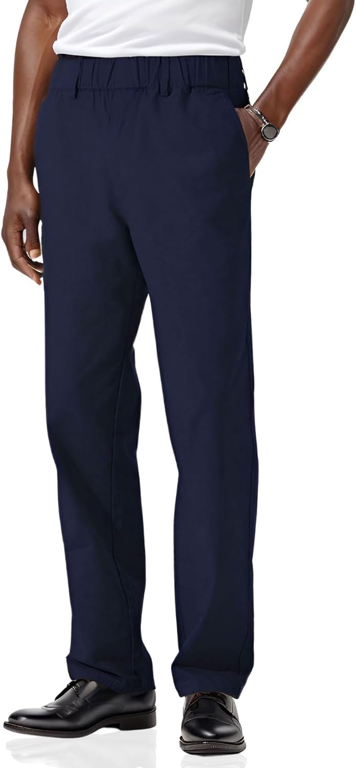 Pantalones de sarga de algodón de peso medio para hombre con cintura elástica completa, mosca funcional - Imagen 40 de 51