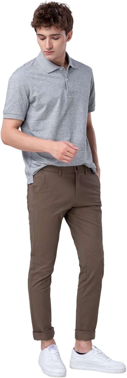 Herren Skinny Stretchig Khaki Hose Farbig Hose Slim Fit Slacks Tape - Bild 26 von 68