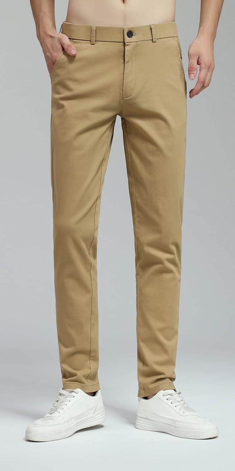 Herren Skinny Stretchig Khaki Hose Farbig Hose Slim Fit Slacks Tape - Bild 40 von 68