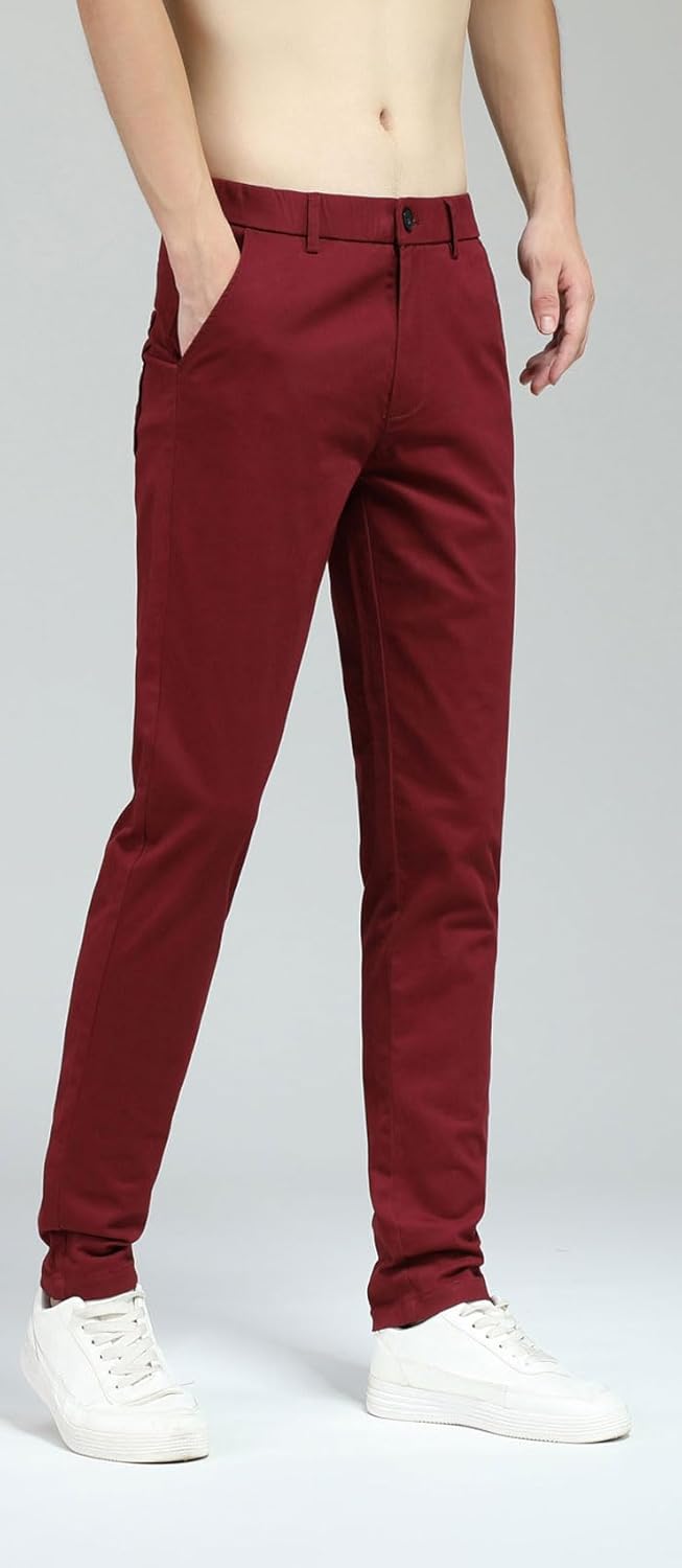 Herren Skinny Stretchig Khaki Hose Farbig Hose Slim Fit Slacks Tape - Bild 45 von 68