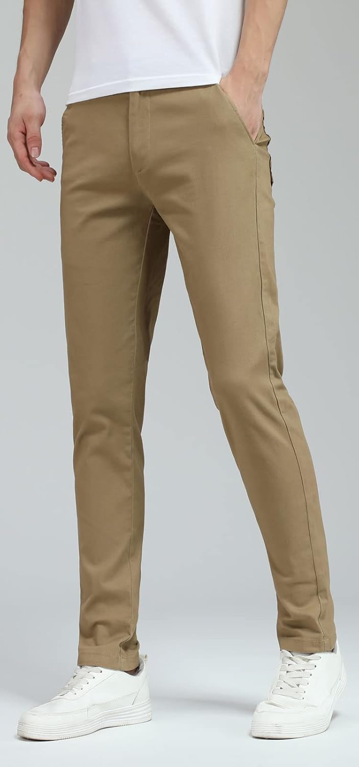 Herren Skinny Stretchig Khaki Hose Farbig Hose Slim Fit Slacks Tape - Bild 53 von 68