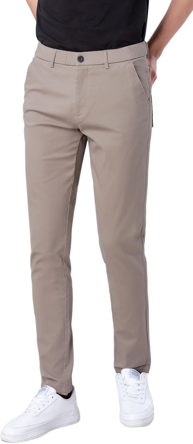 Herren Skinny Stretchig Khaki Hose Farbig Hose Slim Fit Slacks Tape - Bild 27 von 68