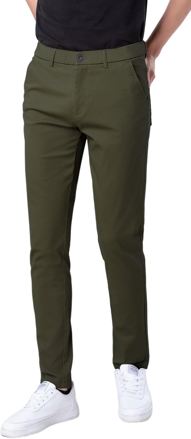 Herren Skinny Stretchig Khaki Hose Farbig Hose Slim Fit Slacks Tape - Bild 35 von 68