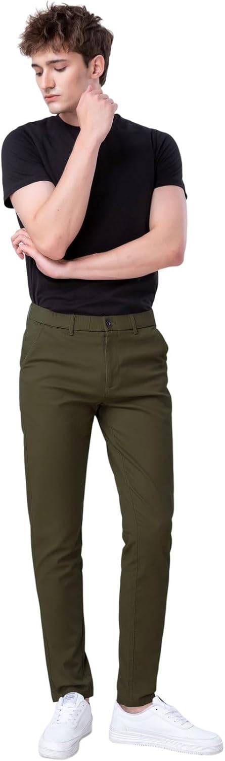 Herren Skinny Stretchig Khaki Hose Farbig Hose Slim Fit Slacks Tape - Bild 37 von 68