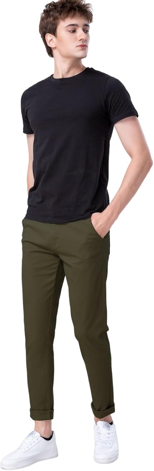 Herren Skinny Stretchig Khaki Hose Farbig Hose Slim Fit Slacks Tape - Bild 38 von 68