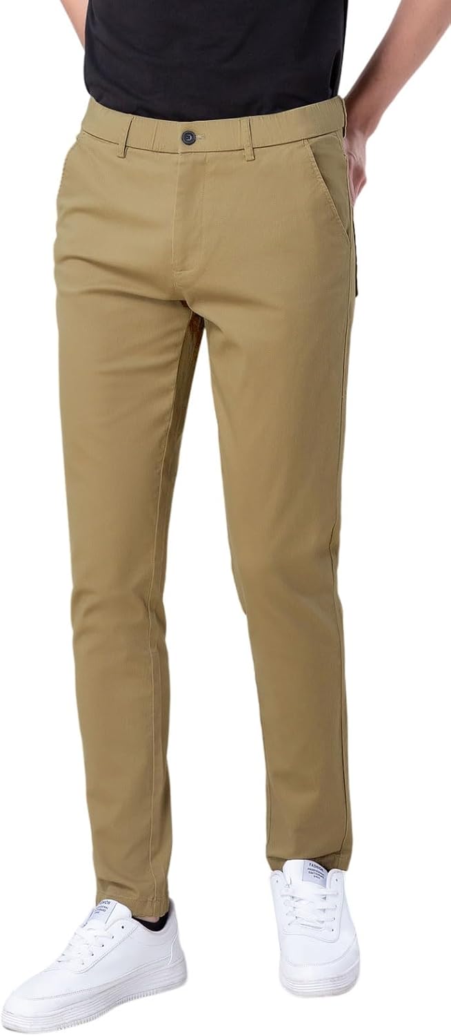 Herren Skinny Stretchig Khaki Hose Farbig Hose Slim Fit Slacks Tape - Bild 39 von 68