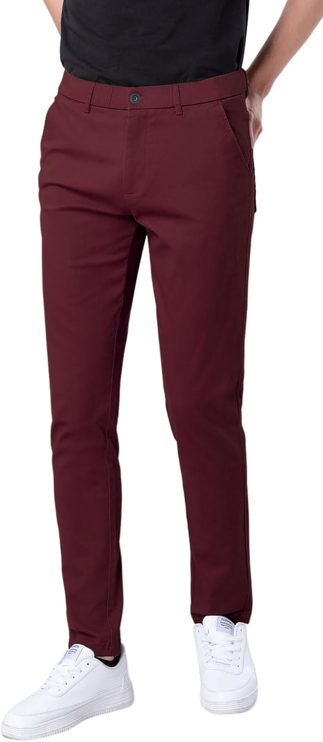 Herren Skinny Stretchig Khaki Hose Farbig Hose Slim Fit Slacks Tape - Bild 43 von 68
