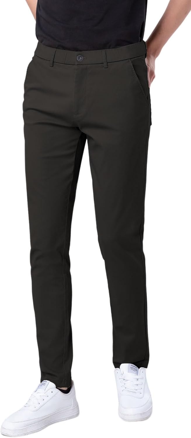 Herren Skinny Stretchig Khaki Hose Farbig Hose Slim Fit Slacks Tape - Bild 47 von 68