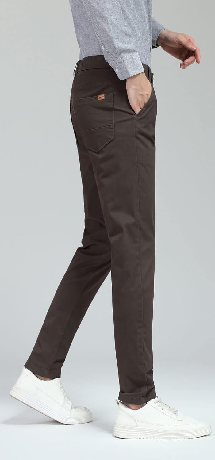 Herren Skinny Stretchig Khaki Hose Farbig Hose Slim Fit Slacks Tape - Bild 50 von 68