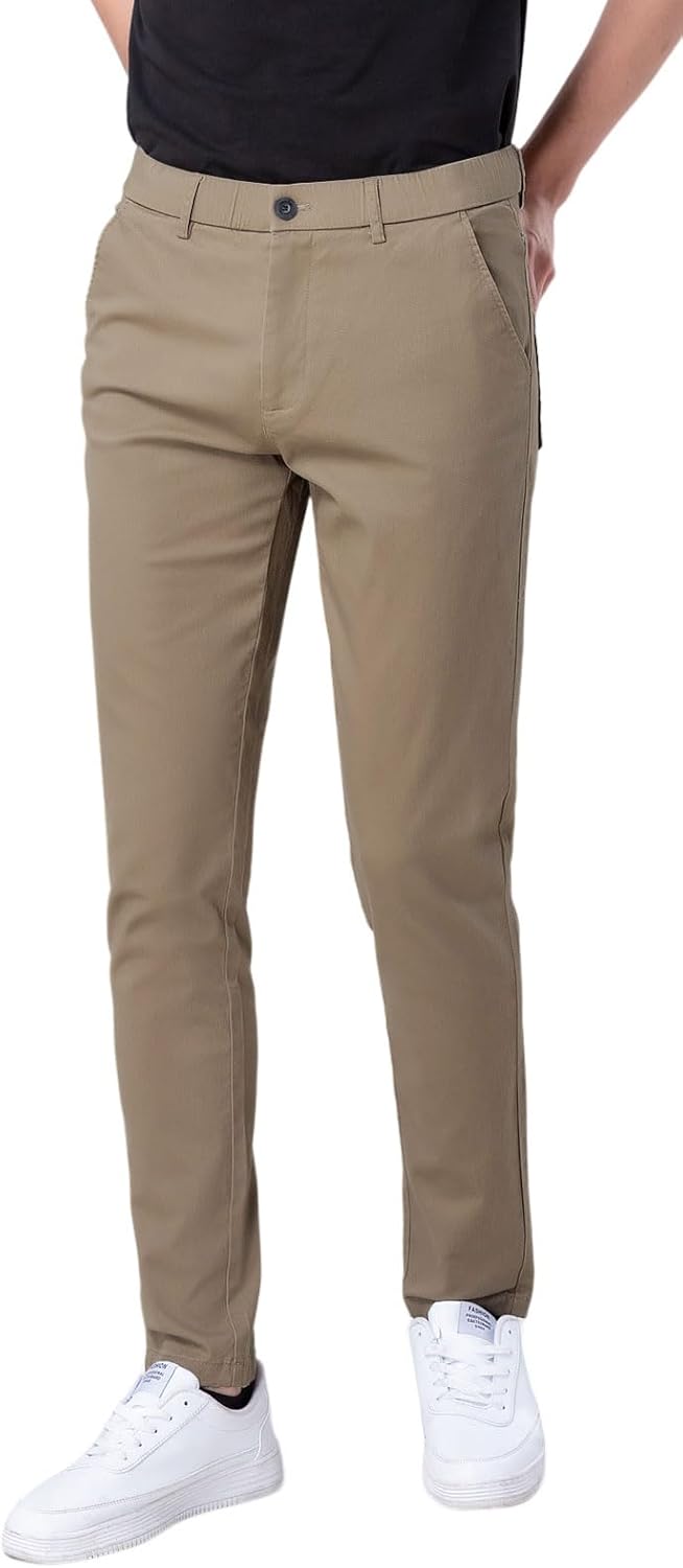 Herren Skinny Stretchig Khaki Hose Farbig Hose Slim Fit Slacks Tape - Bild 51 von 68