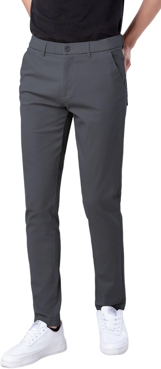 Herren Skinny Stretchig Khaki Hose Farbig Hose Slim Fit Slacks Tape - Bild 55 von 68