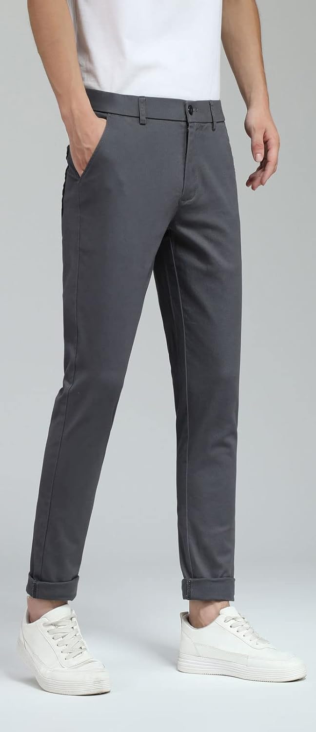Herren Skinny Stretchig Khaki Hose Farbig Hose Slim Fit Slacks Tape - Bild 57 von 68