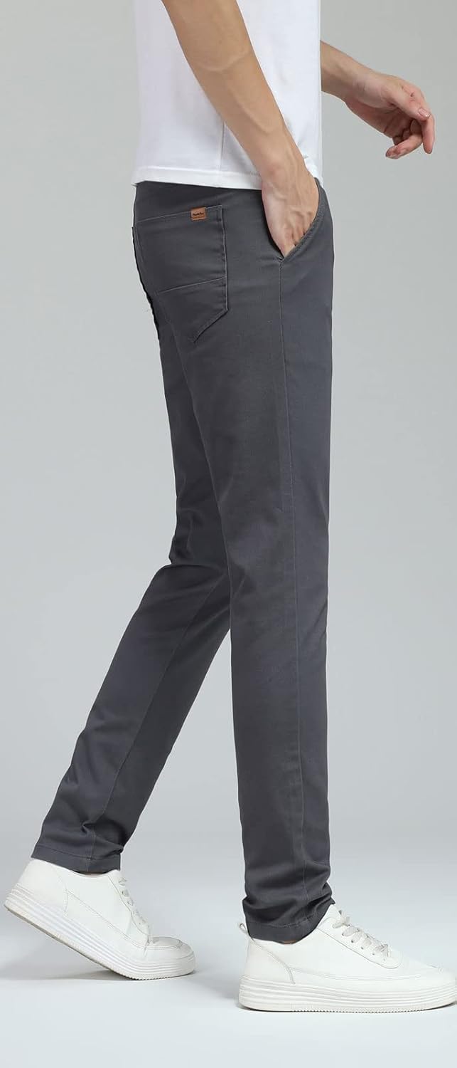 Herren Skinny Stretchig Khaki Hose Farbig Hose Slim Fit Slacks Tape - Bild 58 von 68