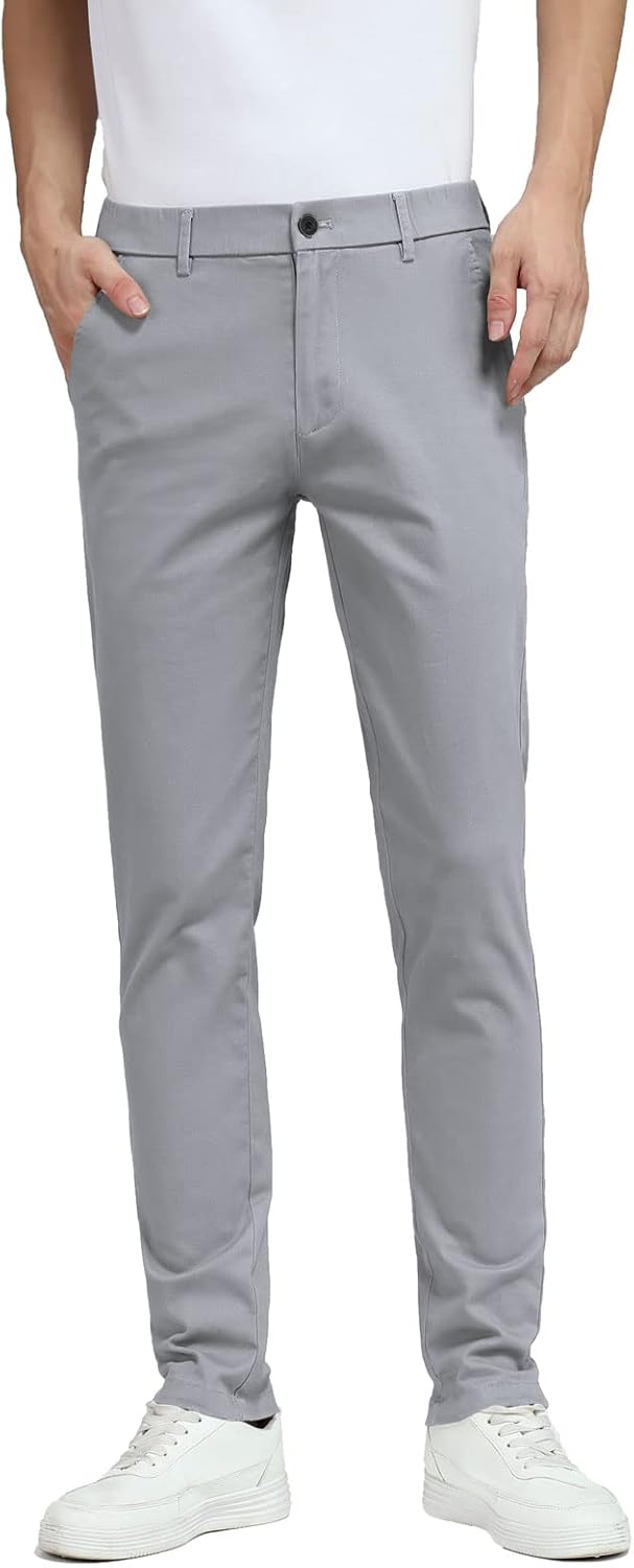 Herren Skinny Stretchig Khaki Hose Farbig Hose Slim Fit Slacks Tape - Bild 59 von 68