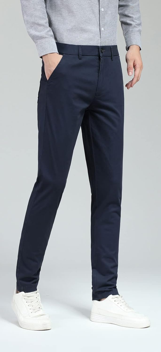 Herren Skinny Stretchig Khaki Hose Farbig Hose Slim Fit Slacks Tape - Bild 63 von 68