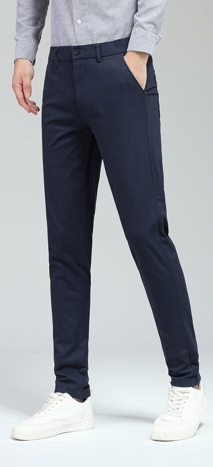 Herren Skinny Stretchig Khaki Hose Farbig Hose Slim Fit Slacks Tape - Bild 64 von 68