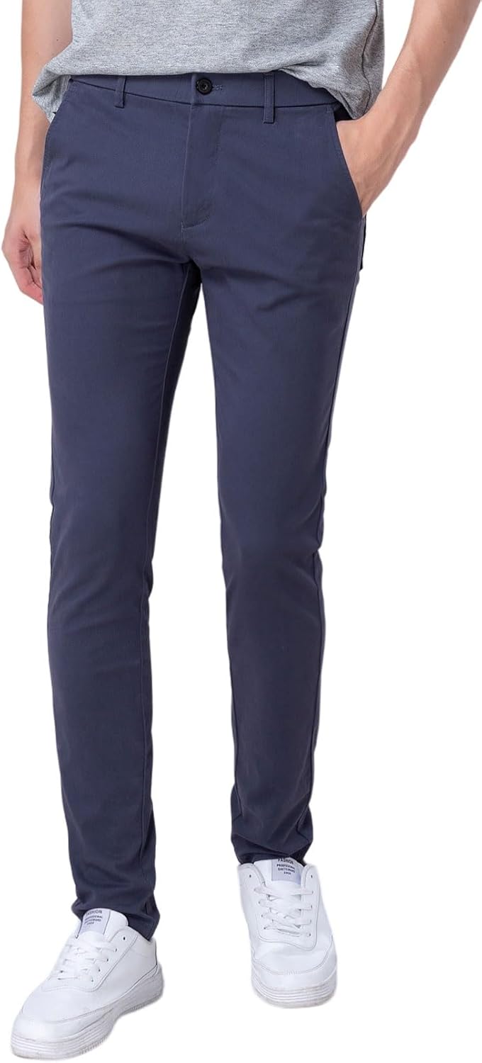 Herren Skinny Stretchig Khaki Hose Farbig Hose Slim Fit Slacks Tape - Bild 65 von 68