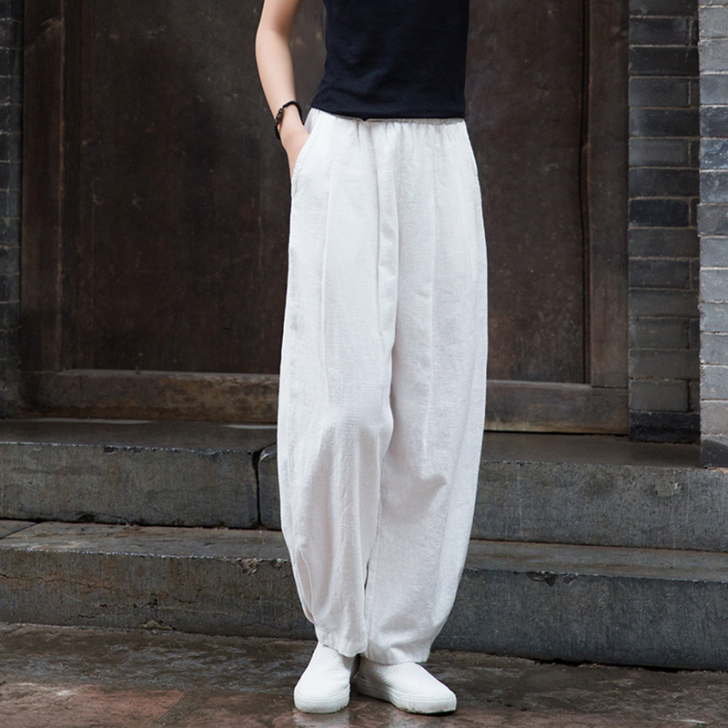 Cotton linen Loose Pants Summer Womens Linen Lantern Pants Casual Pants - Picture 18 of 28