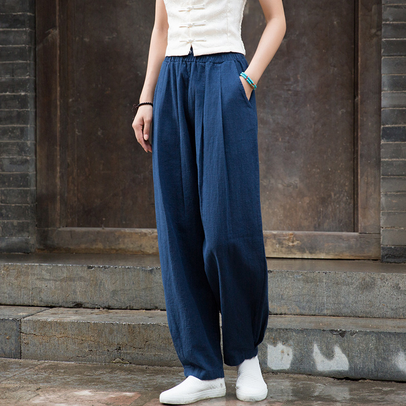 Cotton linen Loose Pants Summer Womens Linen Lantern Pants Casual Pants - Picture 21 of 28