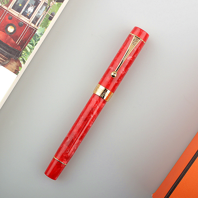Venta Caliente Fuente de Resina Acrílica Celuloide Jinhao con Clip Dorado Plumín F Pluma de Tinta - Imagen 20 de 24
