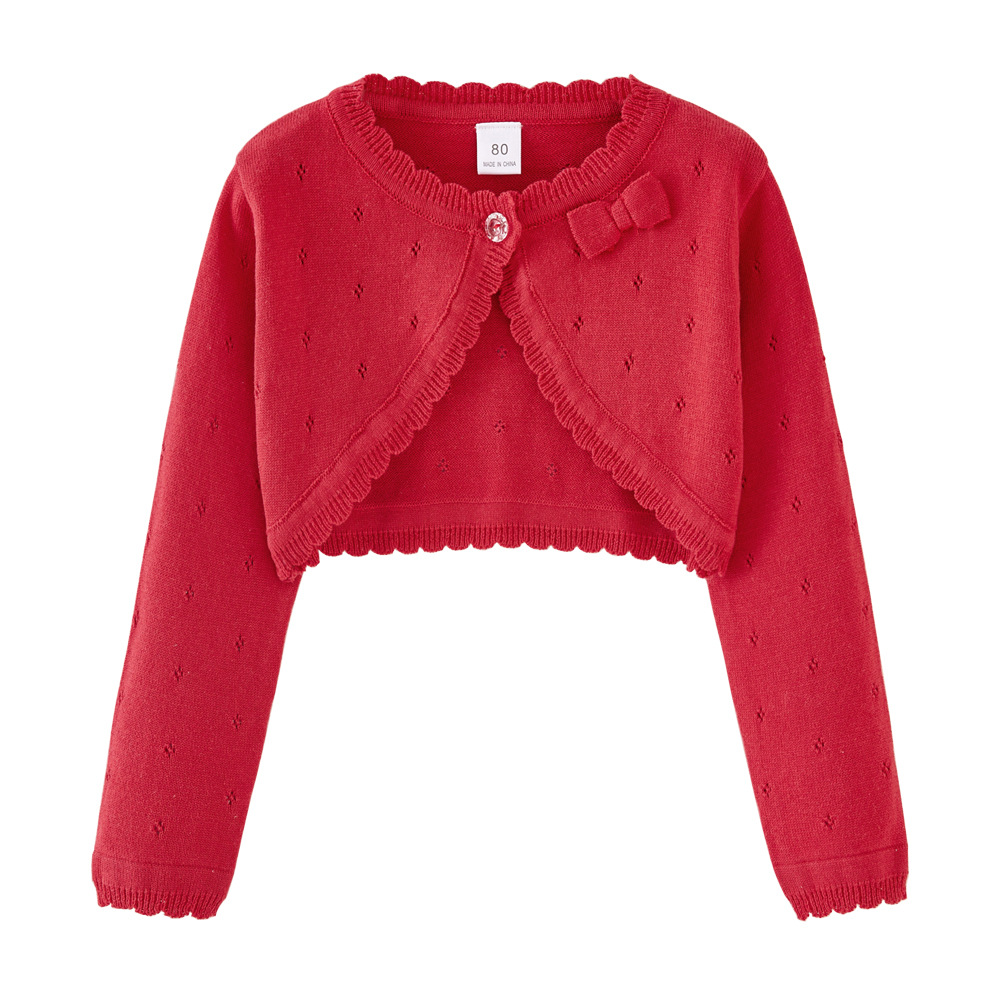 Girls Long Sleeve Knit Bolero Cardigan Shrug Cropped Sweater Jacket for Dresses