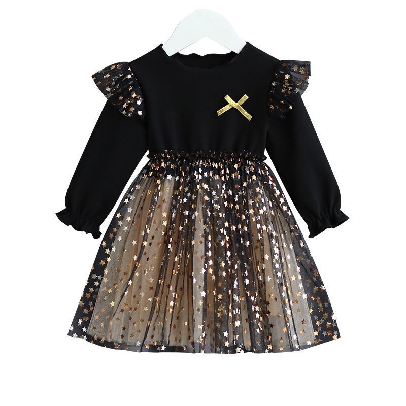 Kids Girls Baby Star Sequins Cute Princess Tutu Dress Birthday Party Fancy Dress