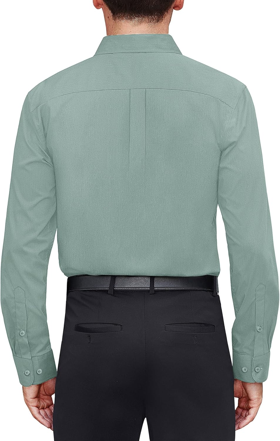 Men's Dress Shirts Stretch Stain Shield Long Sleeve Solid Formal Shirt - Bild 40 von 50