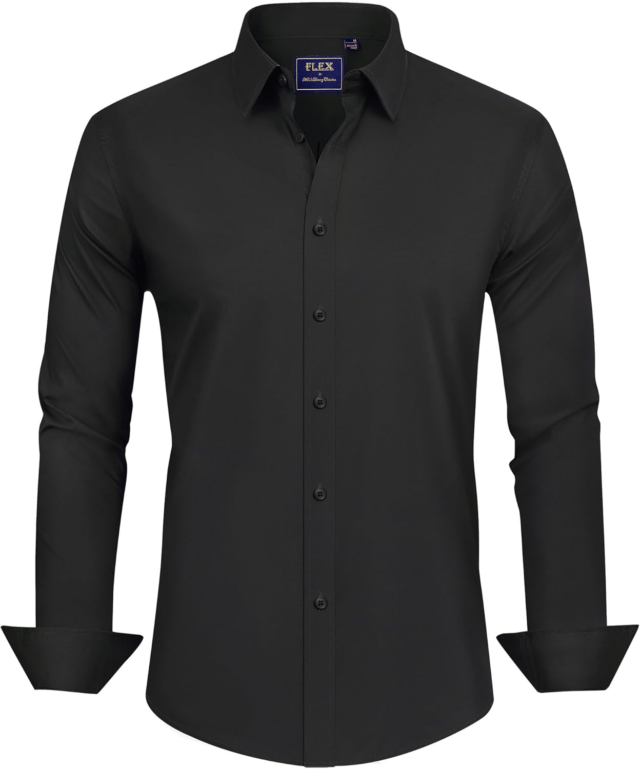 Men's Dress Shirts Stretch Stain Shield Long Sleeve Solid Formal Shirt - Bild 27 von 50