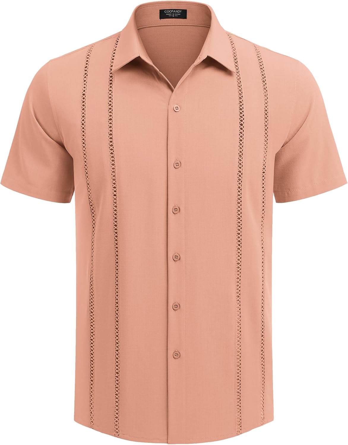 Herren Kubanisches Guayabera Hemd Kurzarm Button Down Hemden Freizeit Sommer - Bild 78 von 84