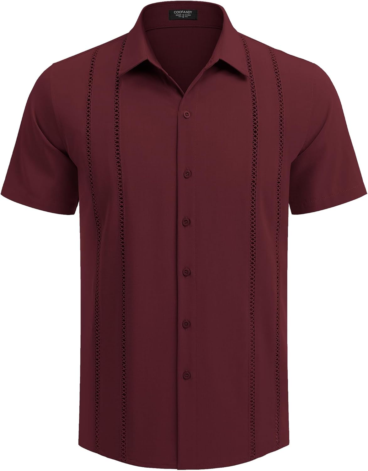 Herren Kubanisches Guayabera Hemd Kurzarm Button Down Hemden Freizeit Sommer - Bild 83 von 84