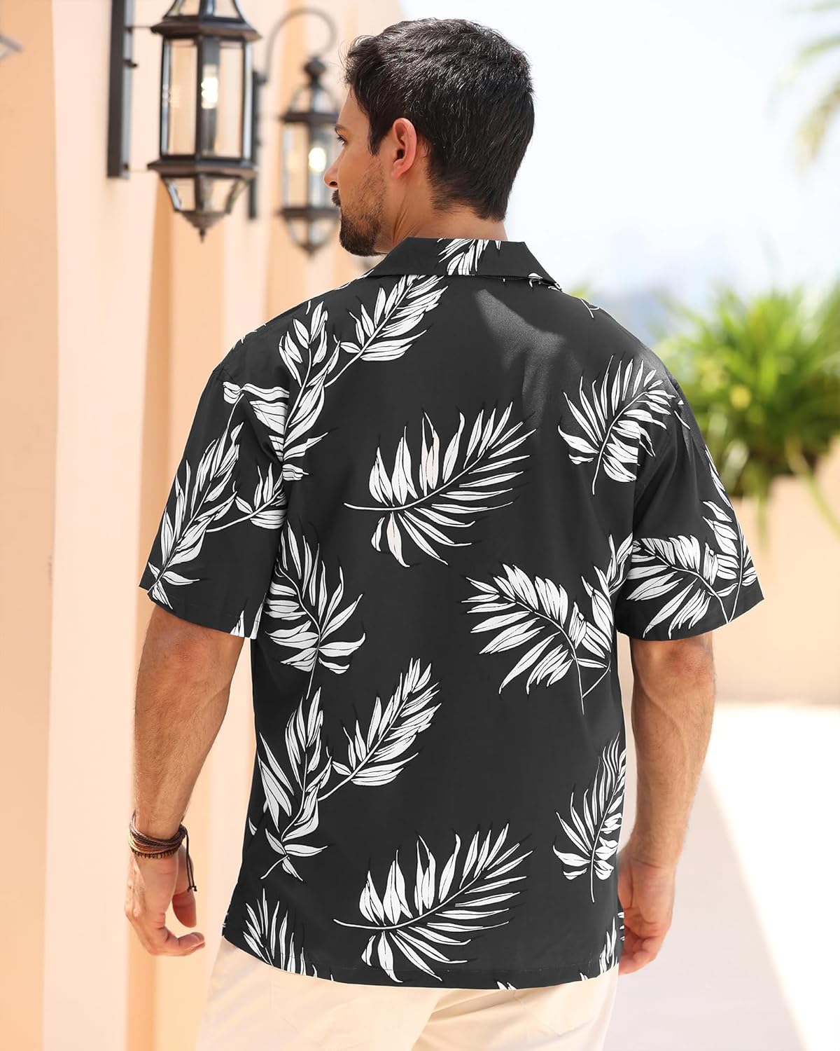 Herren Hawaiihemd Kurzarm Tropical Urlaub Button Down Strandhemden - Bild 26 von 46