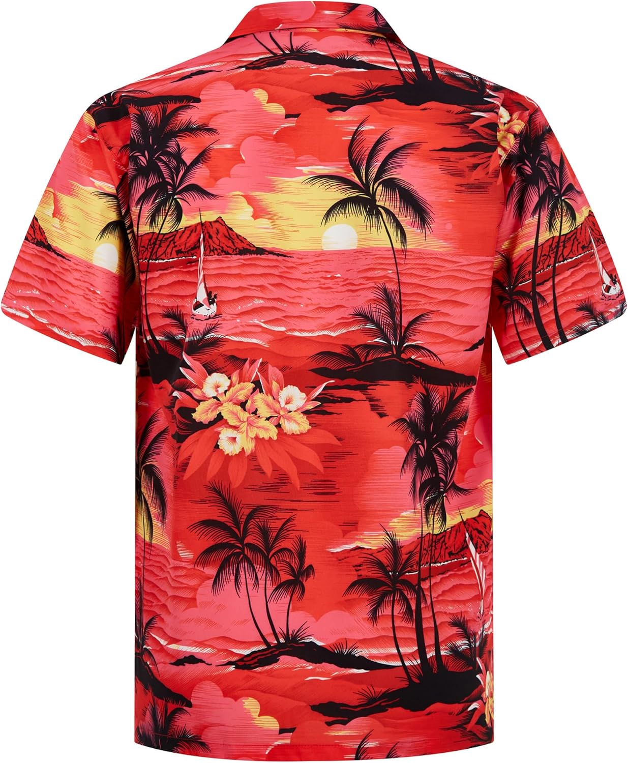 Herren Hawaiihemd Kurzarm Tropical Urlaub Button Down Strandhemden - Bild 46 von 46