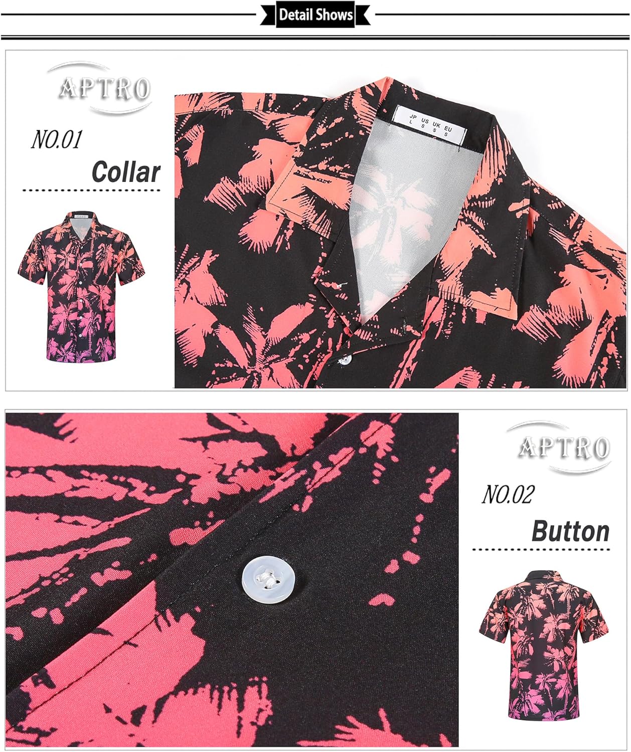 Herren Hawaiihemd Kurzarm Tropical Urlaub Button Down Strandhemden - Bild 42 von 46