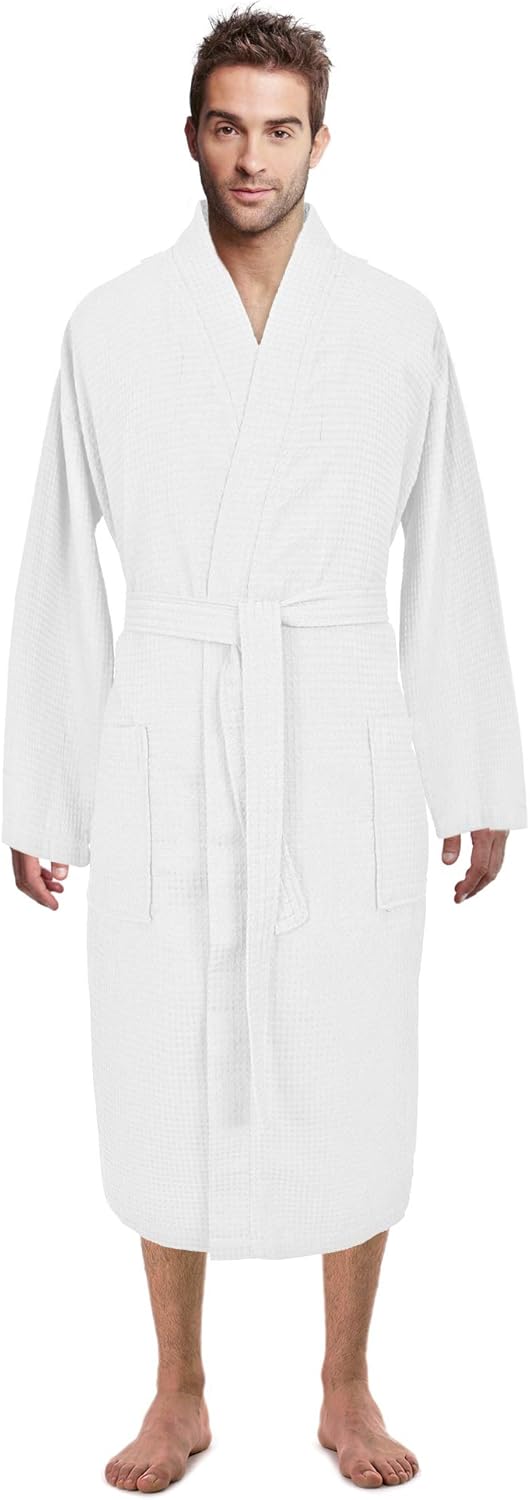 Waffle Knit Lightweight Kimono Spa & Bath Robes for Men - Quick Dry - Soft - Afbeelding 12 van 30