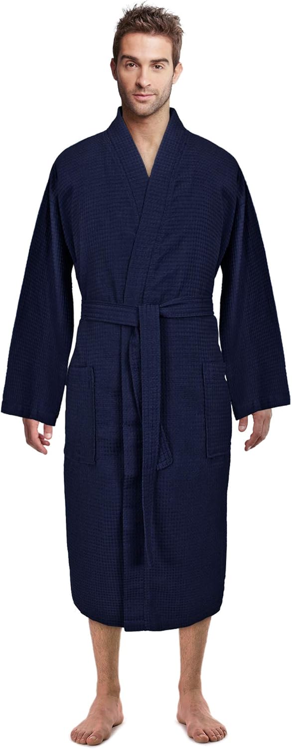 Waffle Knit Lightweight Kimono Spa & Bath Robes for Men - Quick Dry - Soft - Afbeelding 15 van 30