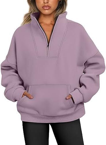 Y2K Oversized Hoodies �C Quarter & Half Zip Sweatshirts for Spring Fall - Picture 27 of 33