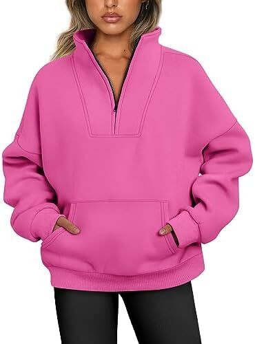 Y2K Oversized Hoodies �C Quarter & Half Zip Sweatshirts for Spring Fall - Picture 28 of 33