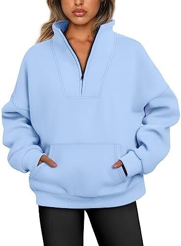 Y2K Oversized Hoodies �C Quarter & Half Zip Sweatshirts for Spring Fall - Picture 30 of 33