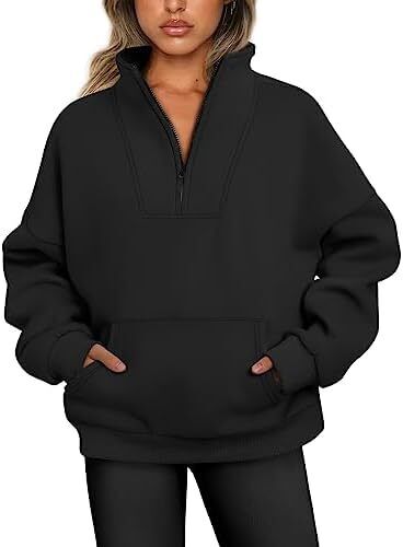 Y2K Oversized Hoodies �C Quarter & Half Zip Sweatshirts for Spring Fall - Picture 31 of 33