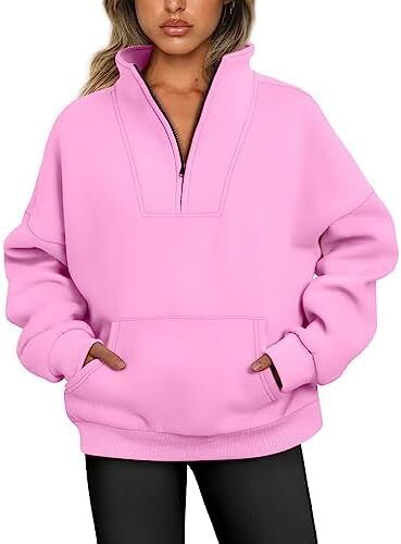 Y2K Oversized Hoodies �C Quarter & Half Zip Sweatshirts for Spring Fall - Picture 32 of 33