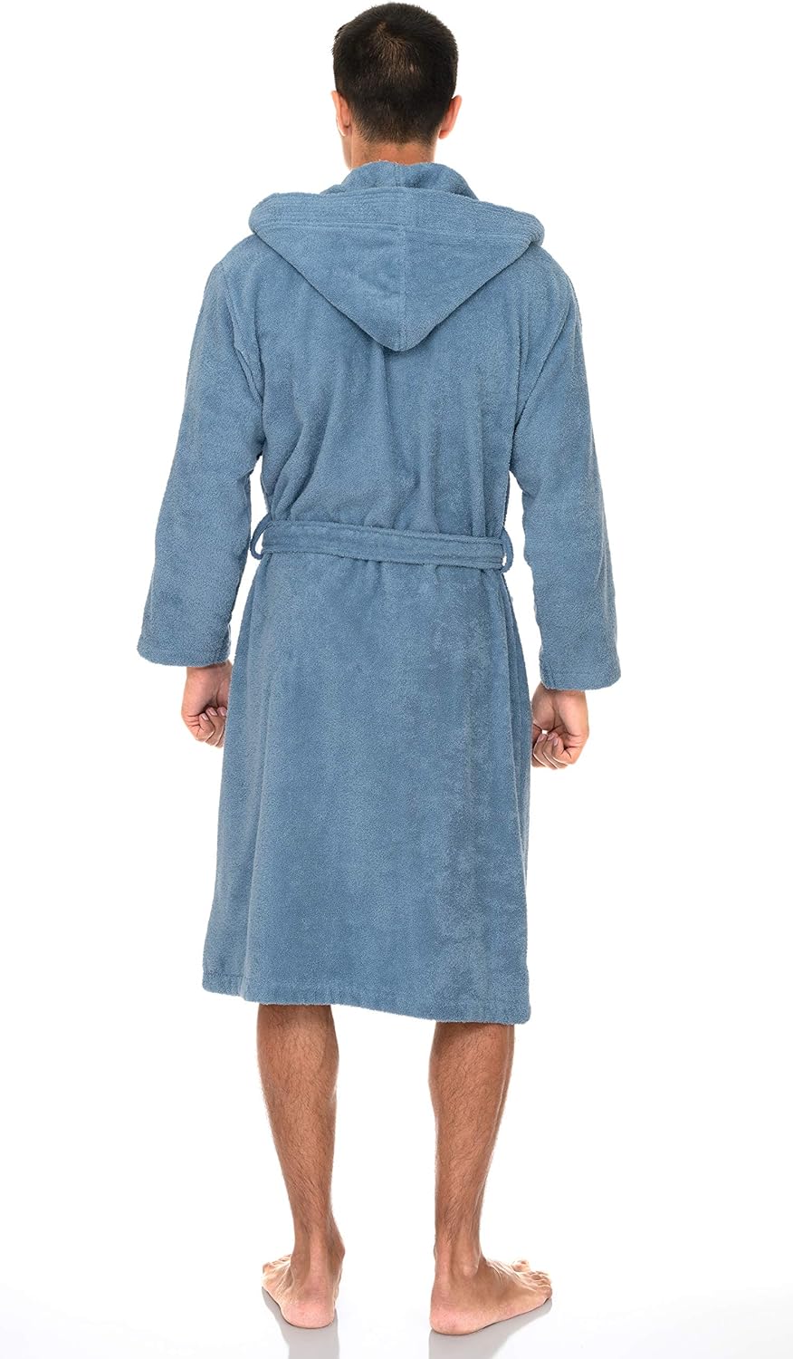 Bata con capucha para hombre, albornoz de tela de rizo de algodón premium, batas de baño suaves para hombre - Imagen 29 de 110