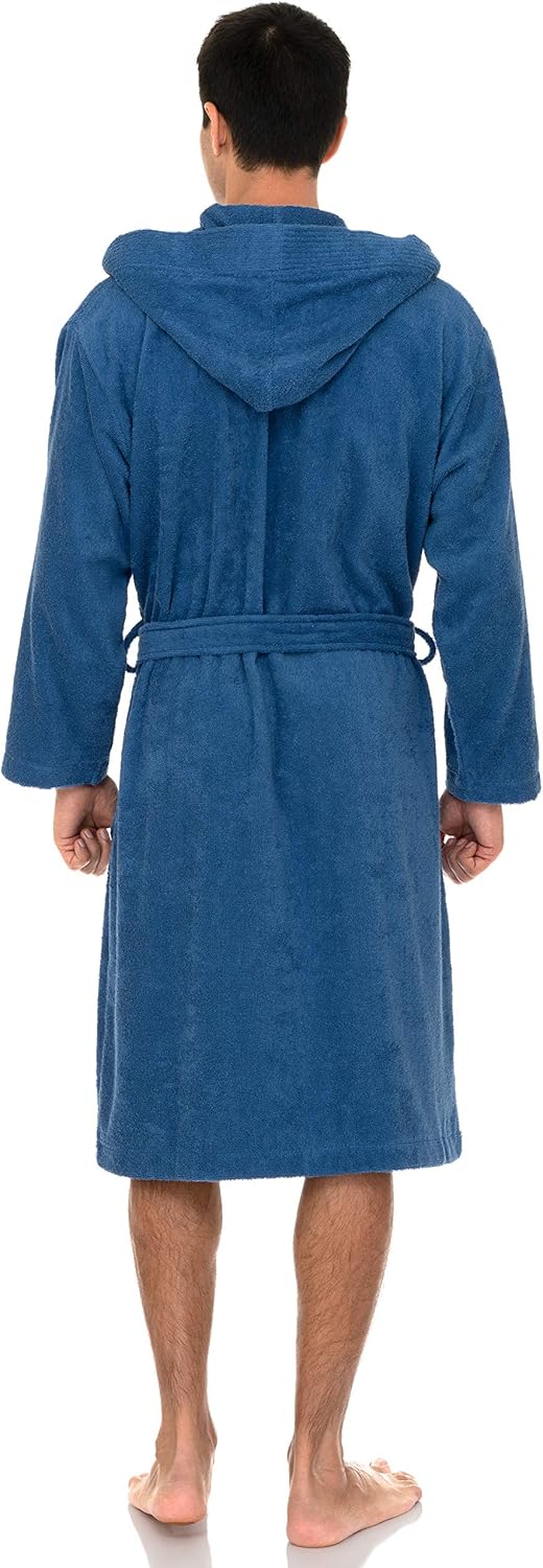 Bata con capucha para hombre, albornoz de tela de rizo de algodón premium, batas de baño suaves para hombre - Imagen 31 de 110