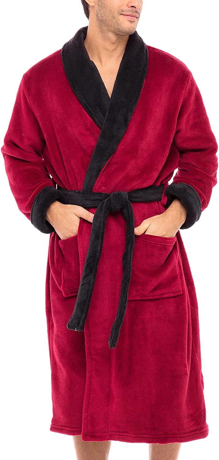 Mens Robe Plush, Mens Bath Robes for Men, Men's Robe Plush, Men's Bathrobes - Picture 37 of 40