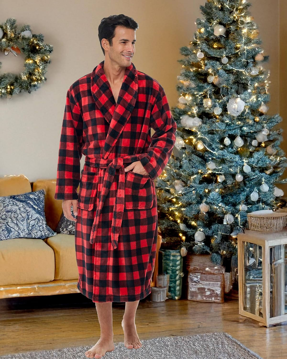 Mens Robe Plush, Mens Bath Robes for Men, Men's Robe Plush, Men's Bathrobes - Picture 33 of 40