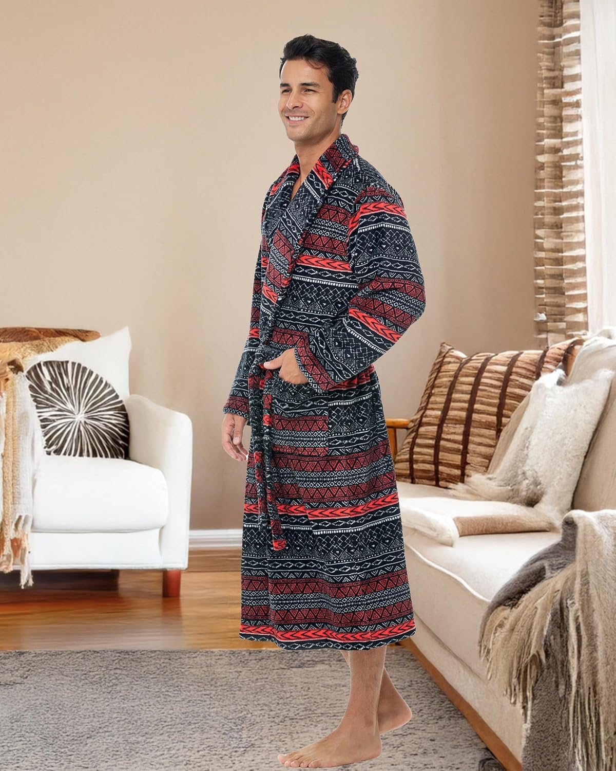 Mens Robe Plush, Mens Bath Robes for Men, Men's Robe Plush, Men's Bathrobes - Picture 35 of 40
