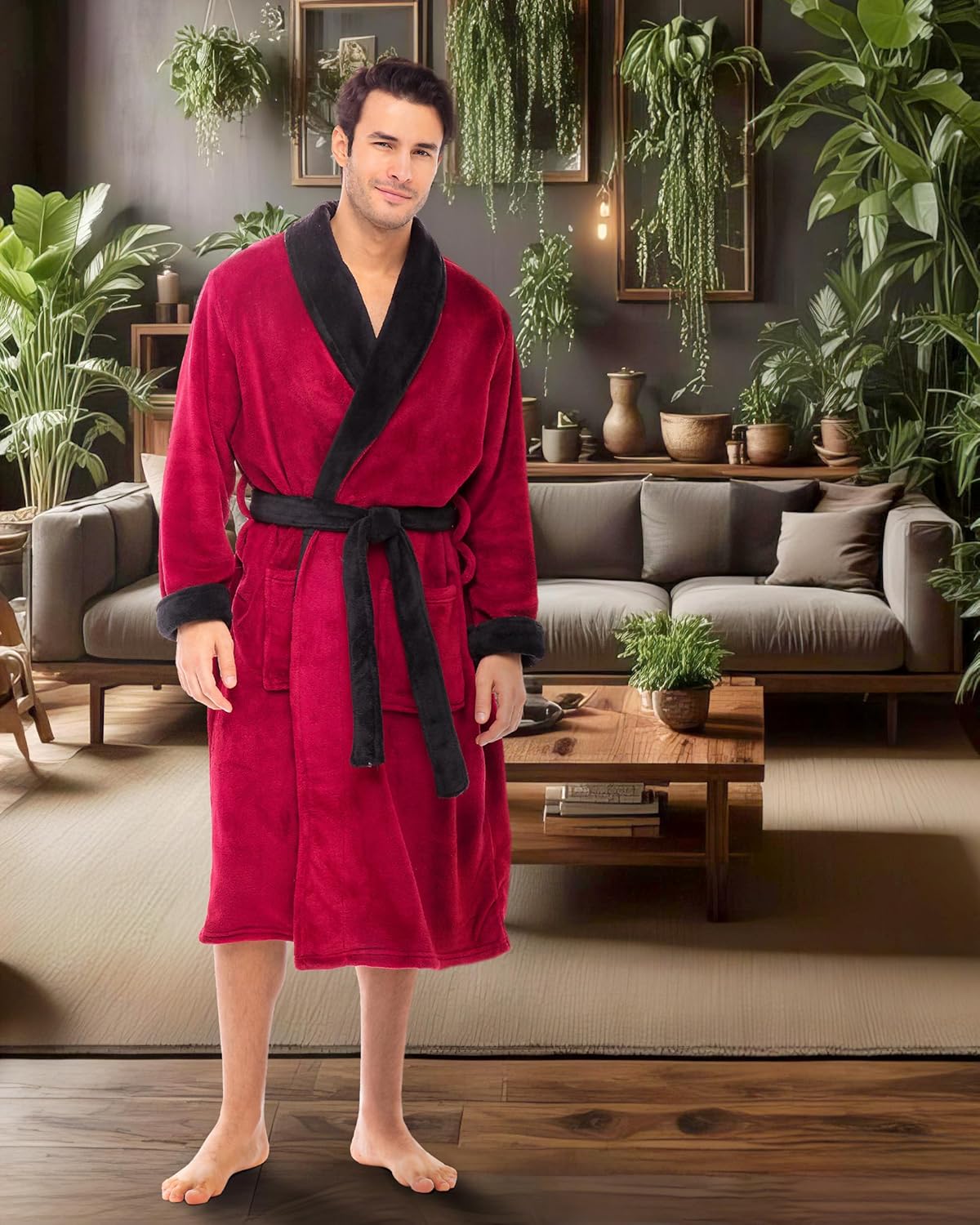 Mens Robe Plush, Mens Bath Robes for Men, Men's Robe Plush, Men's Bathrobes - Picture 38 of 40